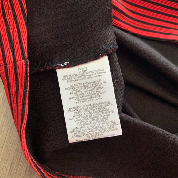 BCBGeneration Red Striped Cropped Shirt - Picture 7 of 12